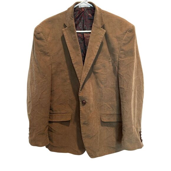 Lauren‎ Ralph Lauren Brown Corduroy Sport Coat Blazer Paisley Lined 44R - Picture 1 of 5
